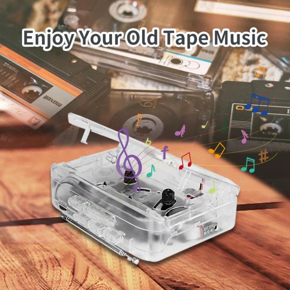 Portable Tape Player USB Power Cassette Tape Player Retro Tape Drive with AM FM Radio