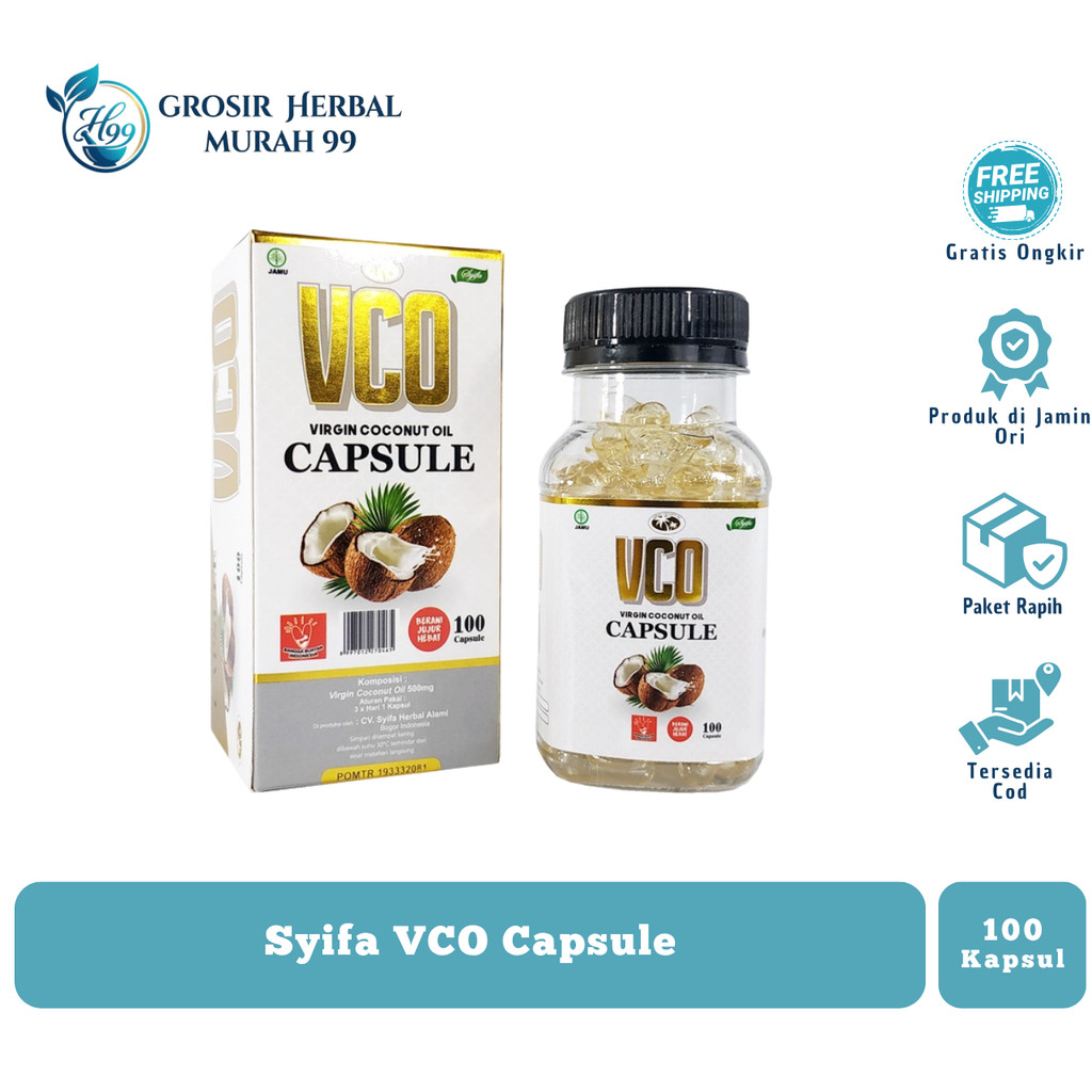 Kapsul VCO Syifa Virgin Coconut Oil 100s - Suplemen Minyak Kelapa Murni Halal