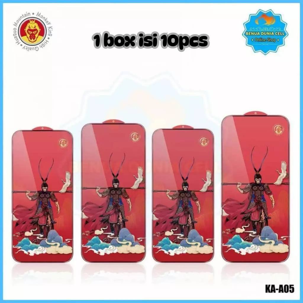 KA - A05 1 BOX ISI 10 PCS TEMPERED GLASS MONKEY KING FOR OPPO A74 4G 5G A36 A76 A96 A77S A78 4G 5G A