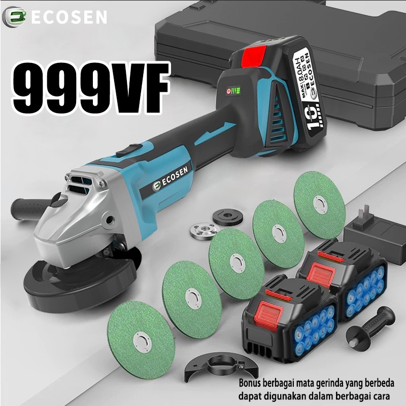 KLEPU.ID ECOSEN Gerinda Baterai Gerinda Cordless Gerinda Cas Gerinda Tangan Baterai Angle Grinder Ge