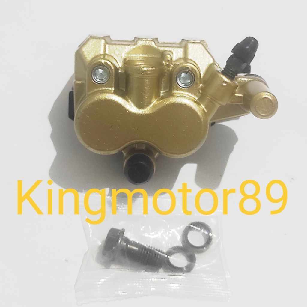 KALIPER CAKRAM DOUBLE PISTON DEPAN MINERVA R150,MINERVA R150 VX,MX150,MX200,Z200 TANPA BREKET
