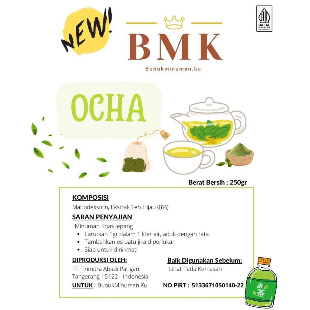 Bubuk Minuman Teh Ocha Instan 250 Gram - Bubuk Teh Ocha