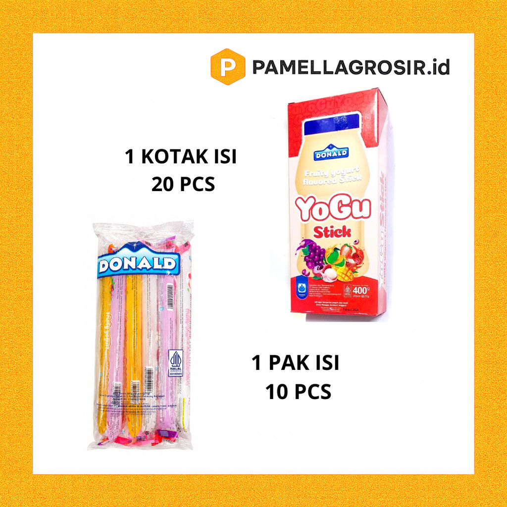 YOGURT STICK DONALD 1 KOTAK ISI 20 PCS & YOGURT STICK DONALD 1 PAK ISI 10 PCS