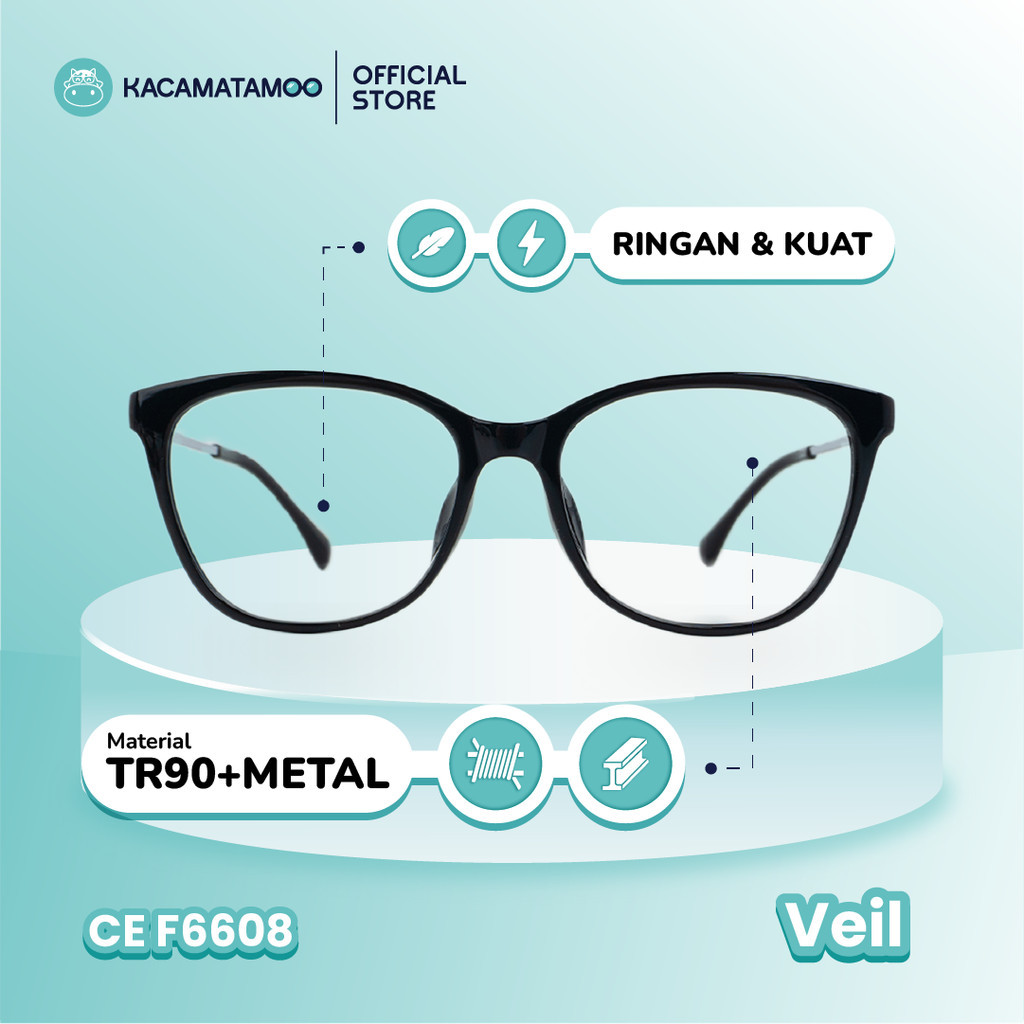 KACAMATAMOO Frame Kacamata Wanita Cat Eye VEIL CE F6608
