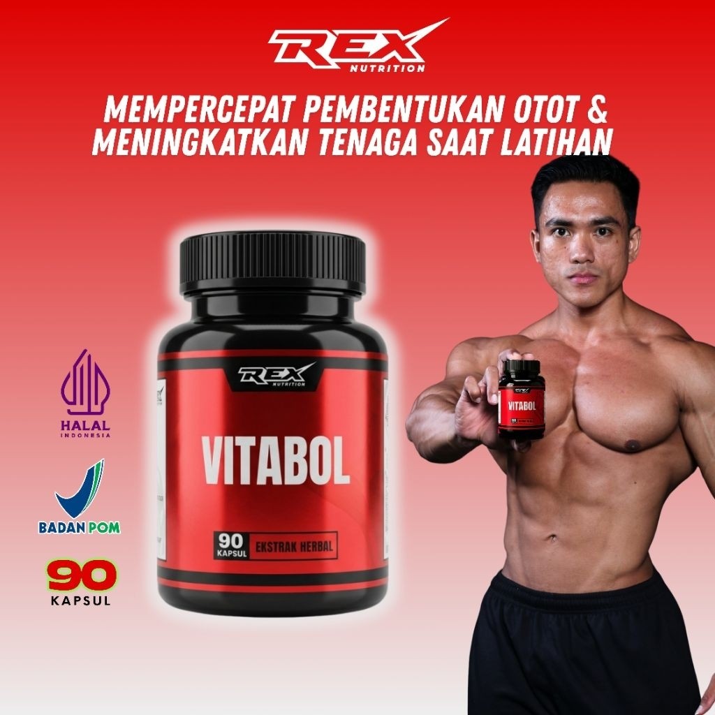 VITABOL | Suplemen Pembentuk Otot | Suplemen Fitness Herbal Tenaga dan Stamina Pria | Testosteron Bo