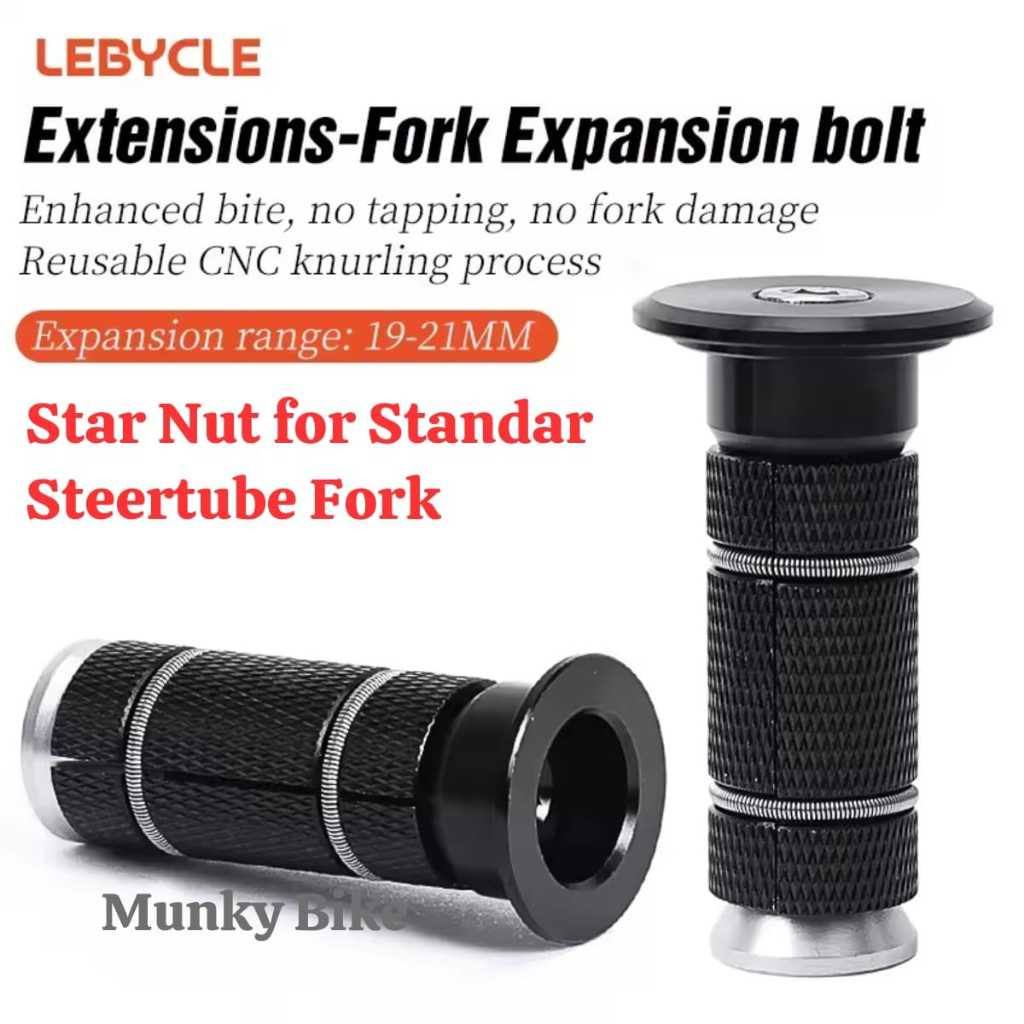 Foto Lebycle Fork Star nut Jangkar Headset Steertube Standar Starnut Diameter Luar Fork 25.4 dalam 19 - 22mm Carbon Alloy Sepeda Pushbike Seli Federal Minion