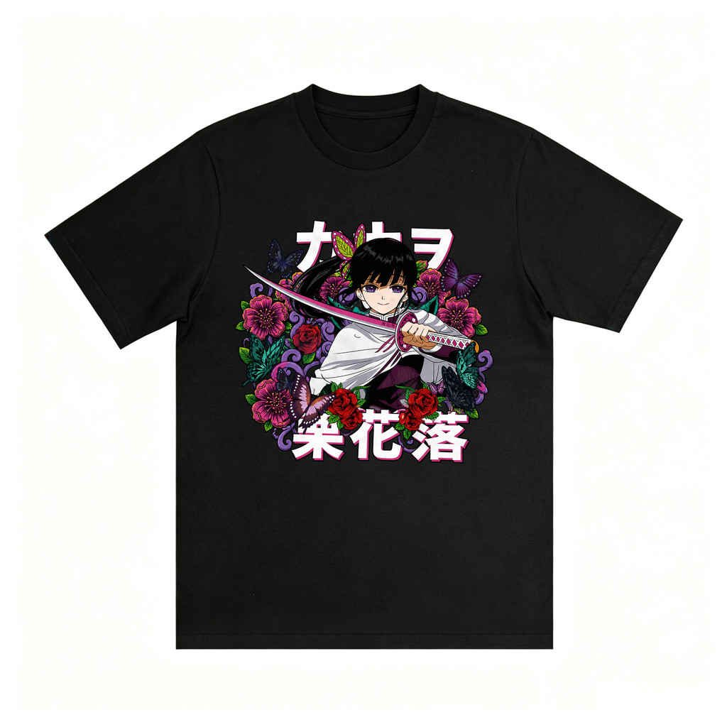 Kaos Kimetsu no Yaiba Kanao Tsuyuri Pose Pedang Nichirin Street Pop Vintage Oversize Distro Katun Co