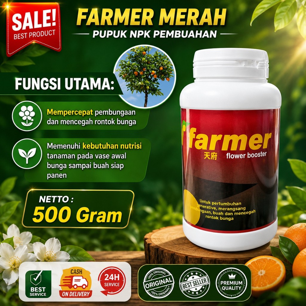 Farmer Buah 500 Gram Pupuk Pembuahan Growmore Bunga