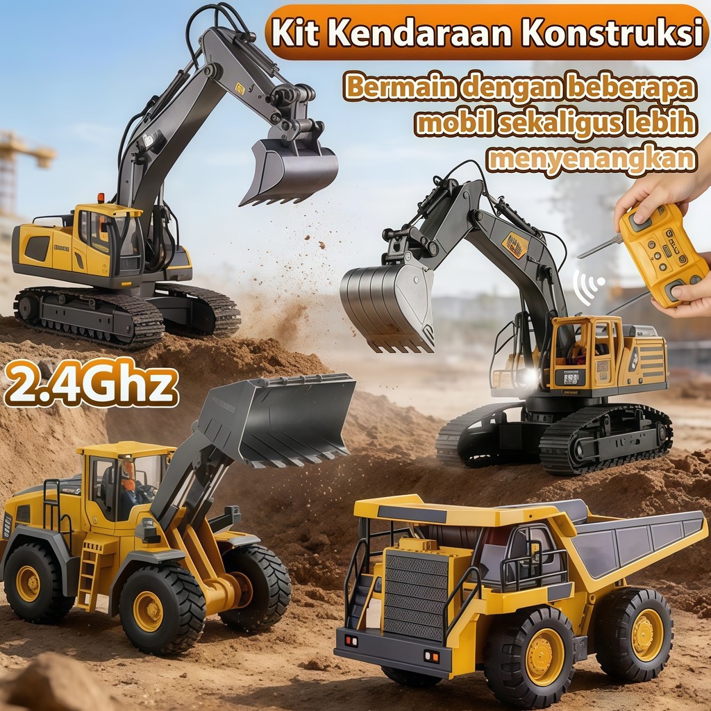 2.4Ghz‑Excavator‑Remote‑Control‑11‑Channel‑RC‑Excavator‑Mainan‑Excavator‑RC‑Crawler‑Kendaraan‑Teknik