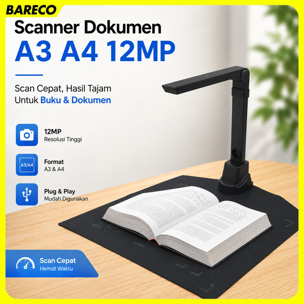 Scanner Dokumen Buku Overhead Portable Camera Scanner A3 A4 12MP - SD-2000