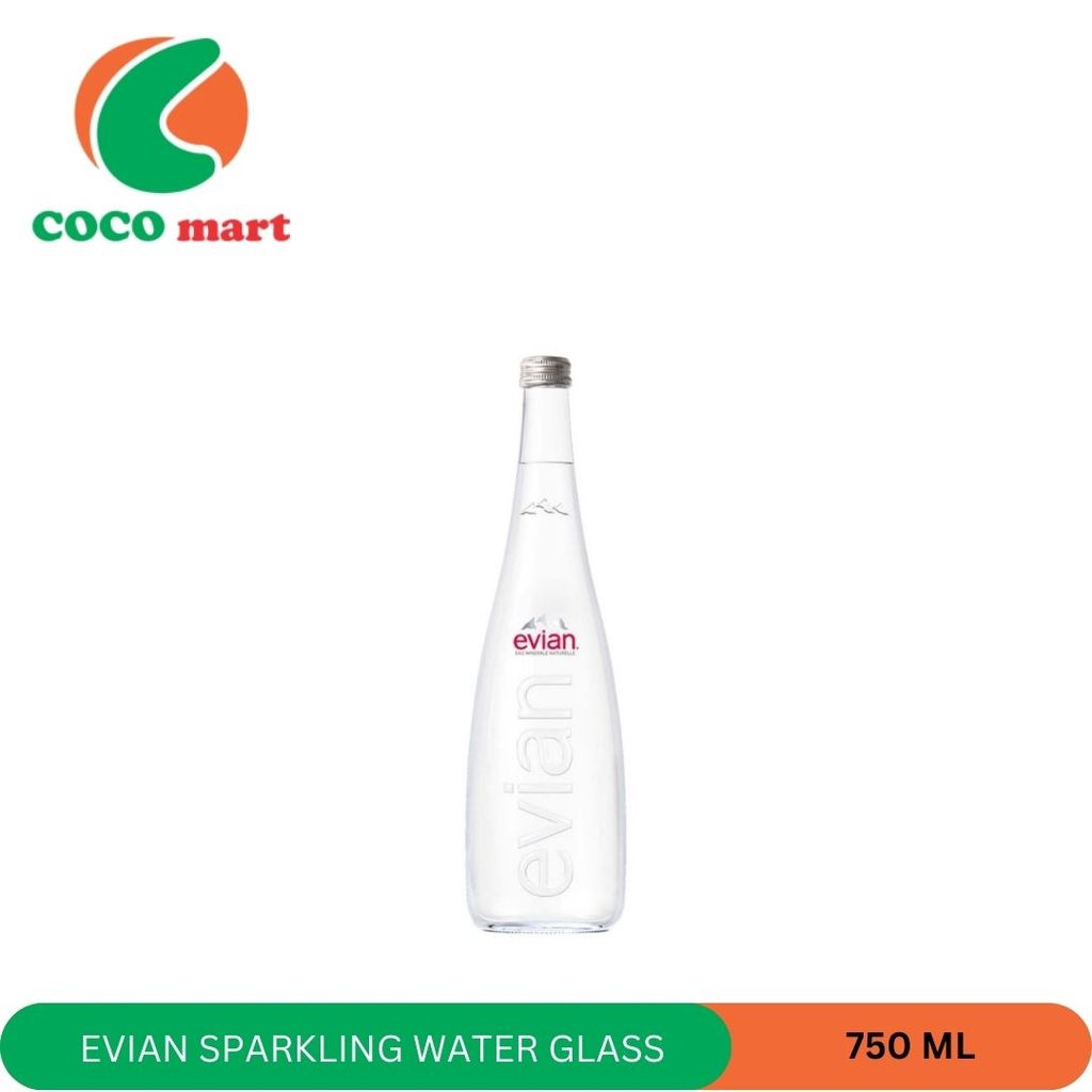 EVIAN SPARKLING WATER GLASS 750ML/12