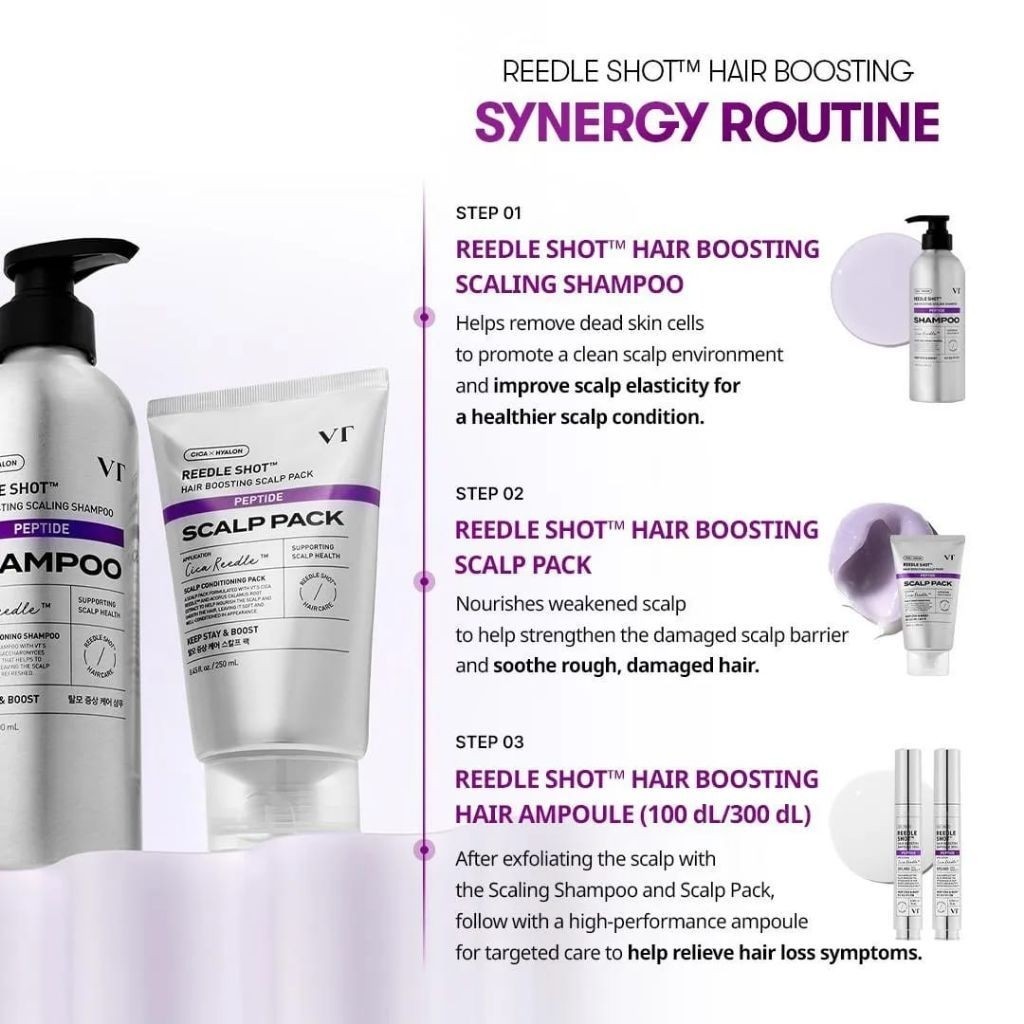VT Reedle Shot Hair Boosting Scaling Shampoo 500ml VT Reedle Shot Hair Boosting Scalp Pack 250ml