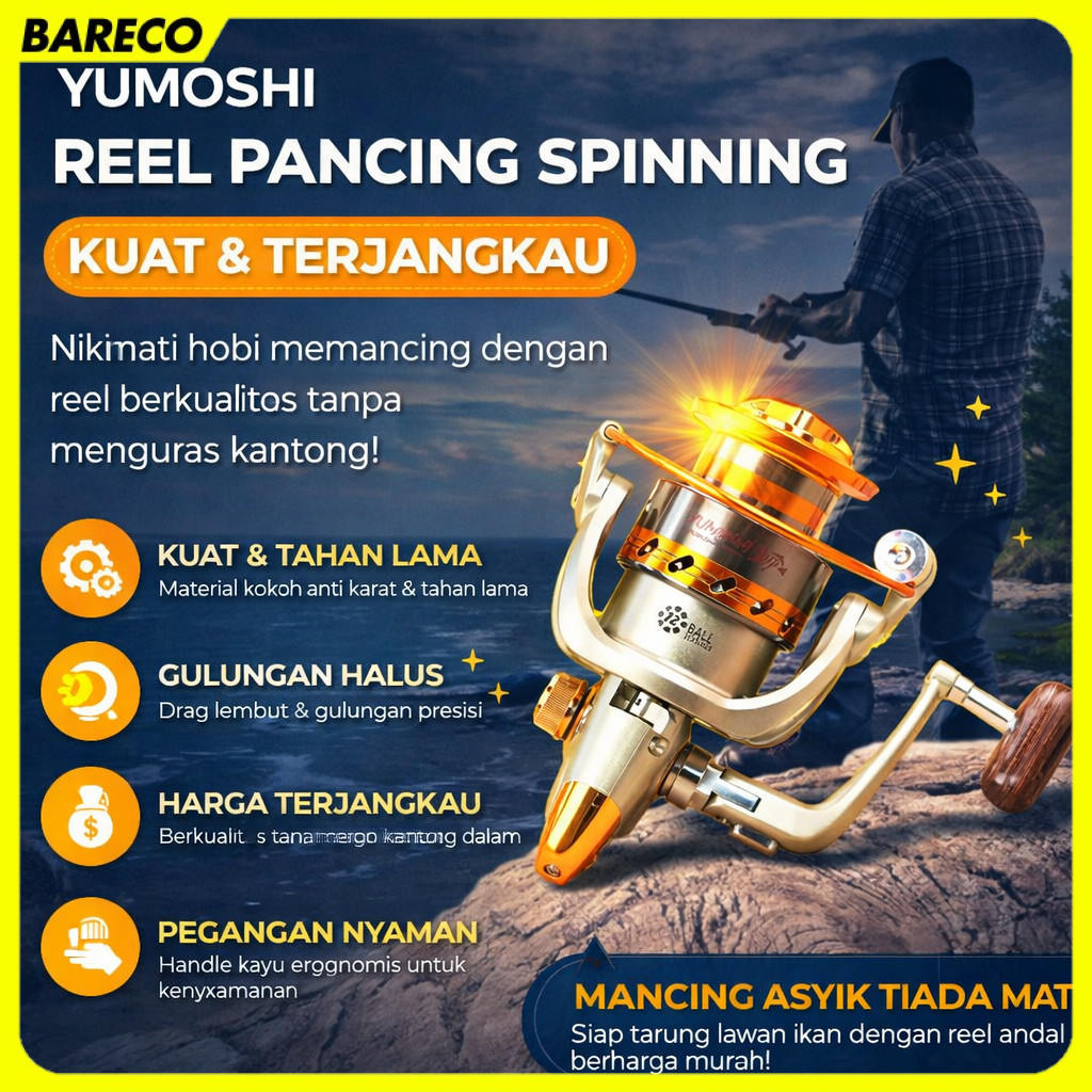 YUMOSHI REELSKING Reel Pancing Spinning Fishing Reel 4.1:1 9000 - EF9000
