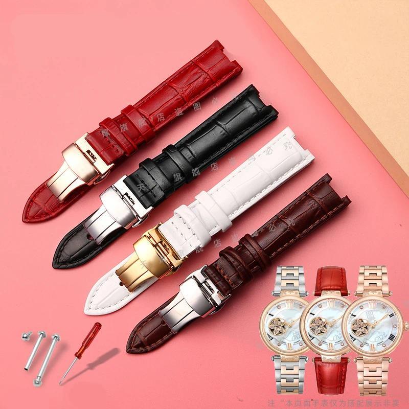 Cowhide Wat Band for Miael Kors Mk5774 2425/43 Starry Sky Concave Female Real cowhide Wat Strap Mike