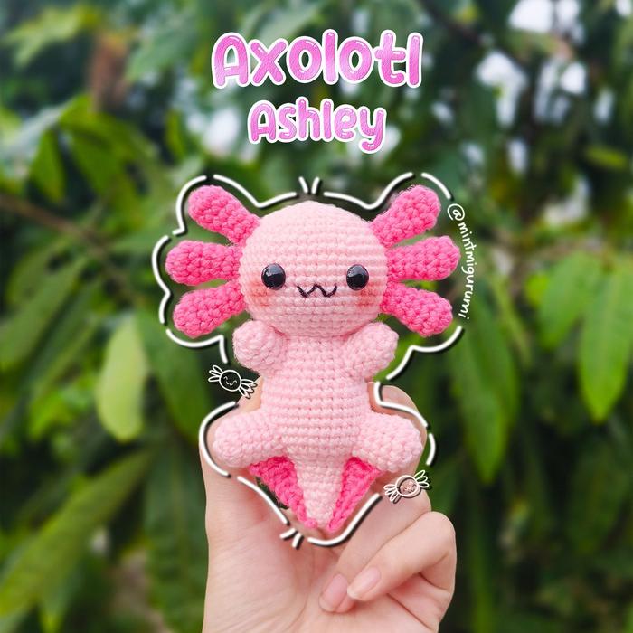 TLS Ashley the Axolotl / Salamander - Amigurumi / Boneka Rajut / Crochet TERMURAH