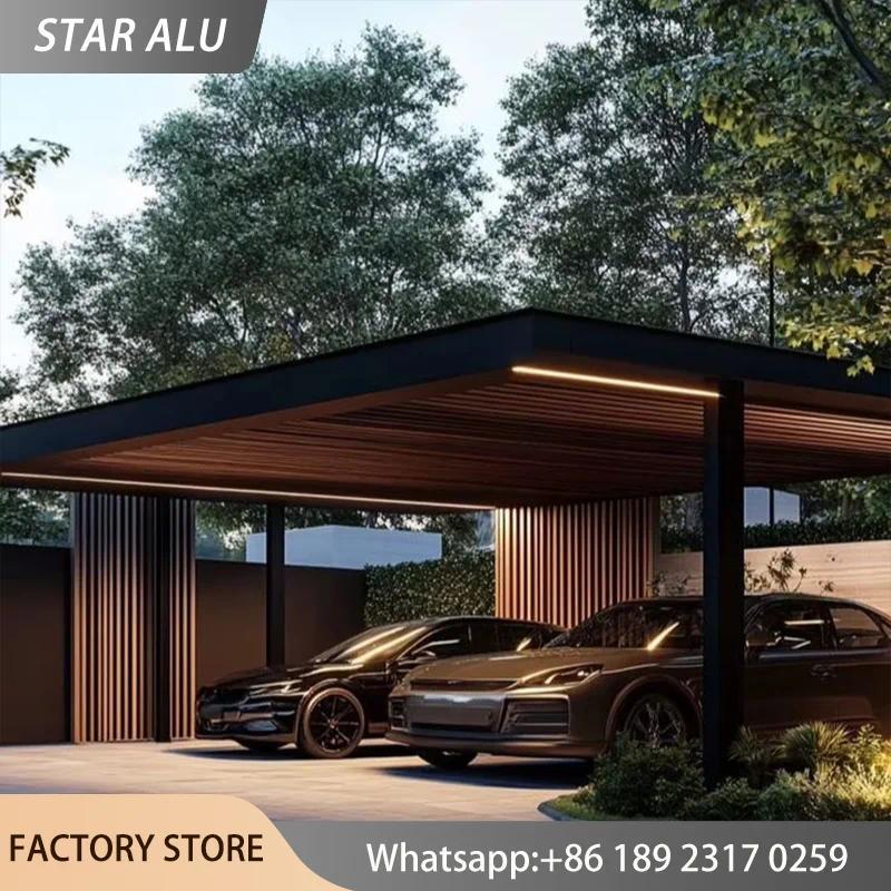 Modern Polycarbonate Carport Outdoor Car Garage Canopy Sunshade UV Protection Rain Shelter Aluminum 