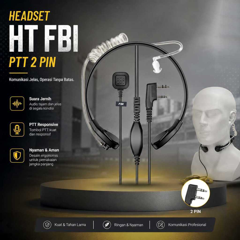 Taffware Mic Headset HT 2 Pin FBI Finger PTT UV-5R UV-B5 UV-B6