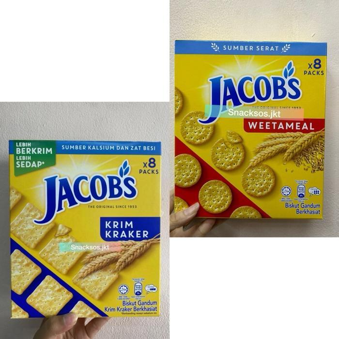 JACOBS CRACKERS ORIGINAL CREAM / WHEETAMEAL CRACKER BISCUIT - BISKUIT MALAYSIA - JACOB ORIGINAL