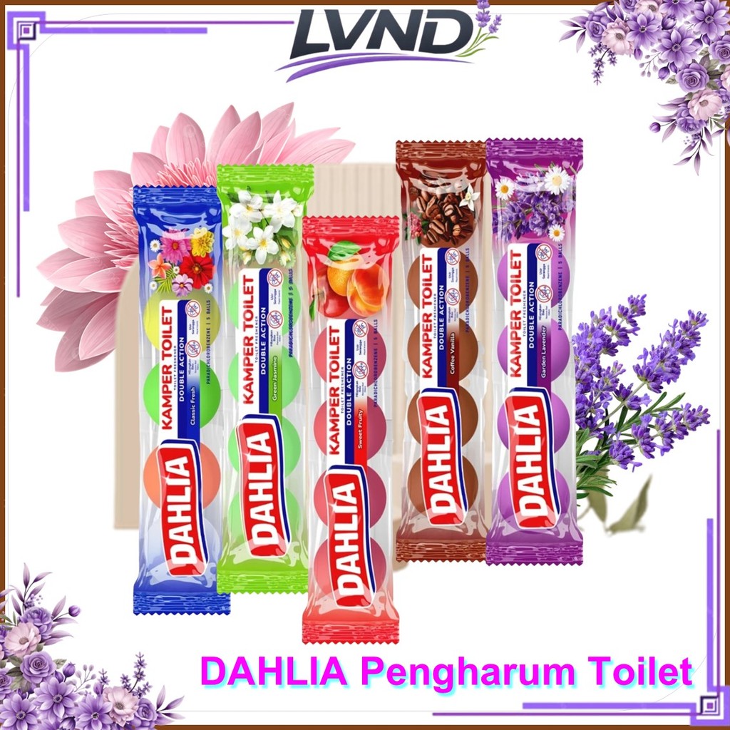 HARGA GROSIR & ECERAN | Dahlia Kamper Toilet Ball Pengharum Ruangan 5pcs