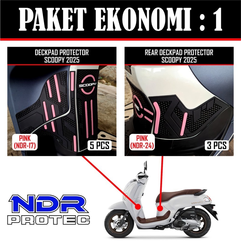 Paket ekonomi scoopy2025/aksesoris karet scoopy2025/body protektor karet scoopy2025/NDR PROTEC fsa F