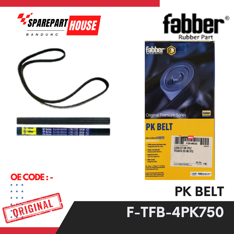 Vanbelt Fanbelt Daihasu Granmax Luxio 4PK750 FABBER F-TFB-4PK750