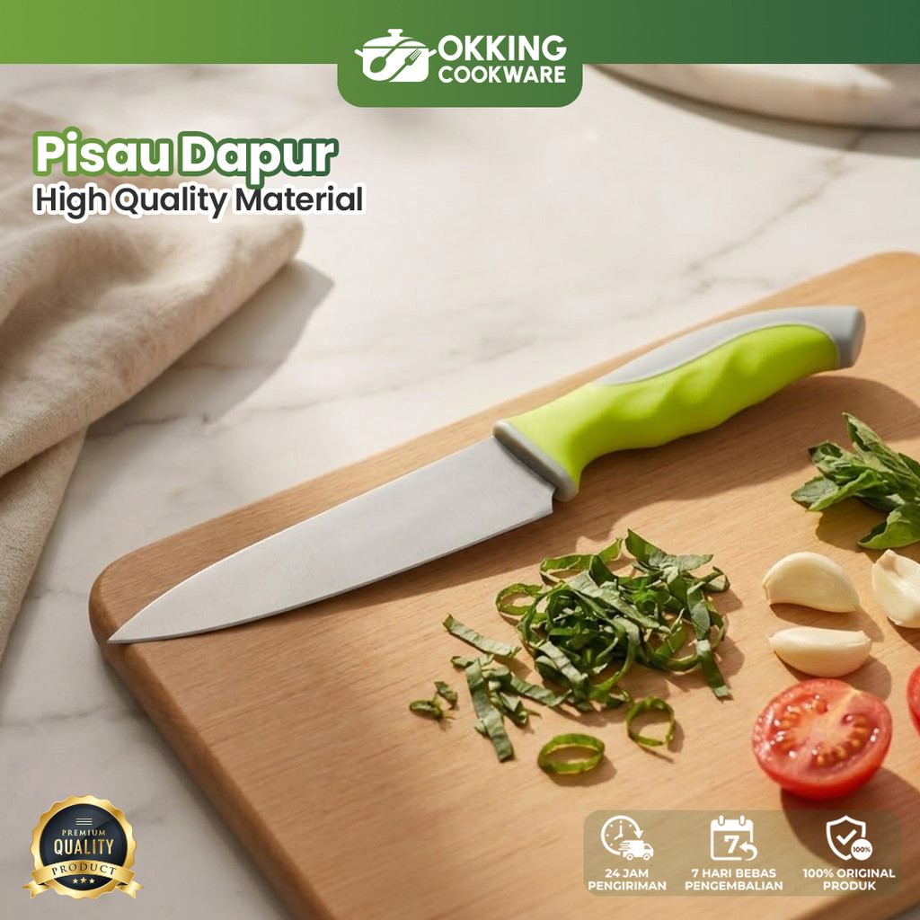 OkkingCookware Pisau Dapur Stainless Steel Tebal Super Tajam Pengiris Sayur Buah Pengupas - CD