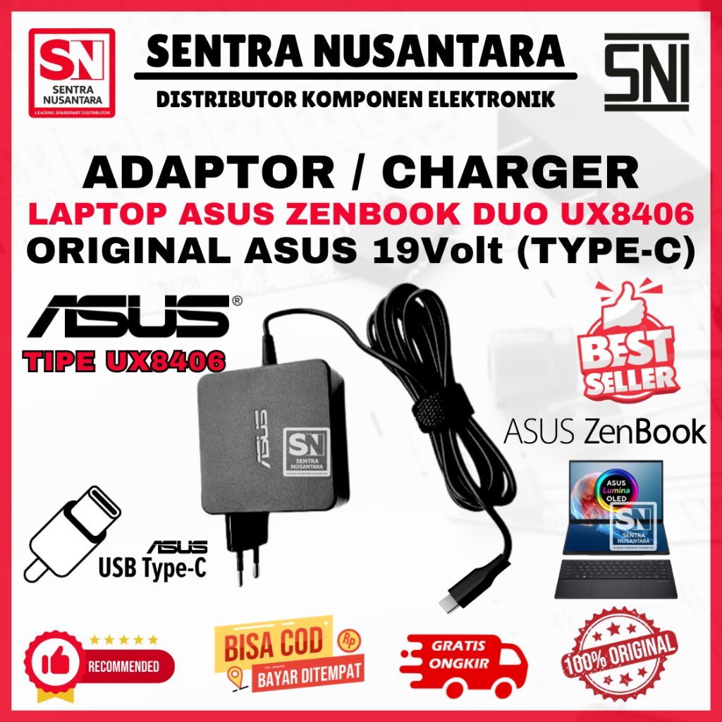 Adaptor Charger Laptop ASUS ZENBOOK DUO UX8406 Series | Adaptor Laptop ASUS ZENBOOK DUO UX8406 Serie