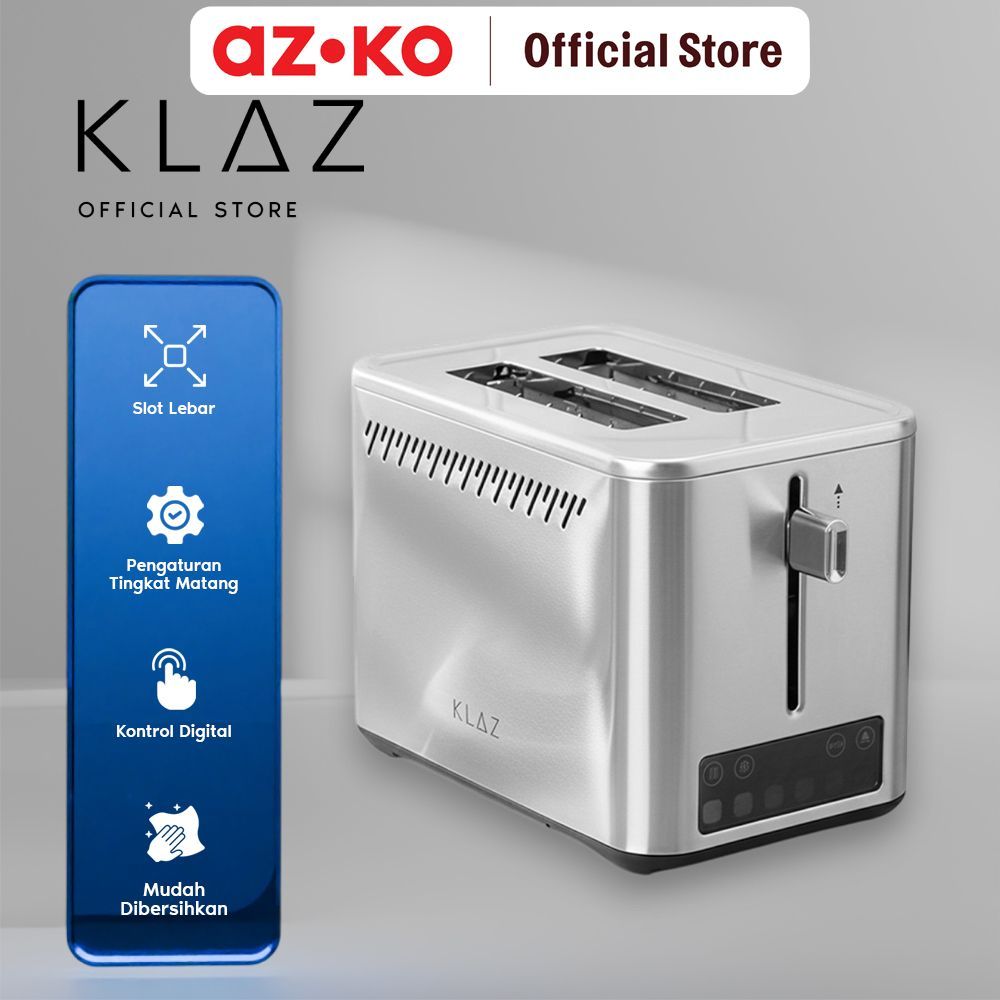 azko Klaz Toaster Digital Pemanggang Roti 2 Slot