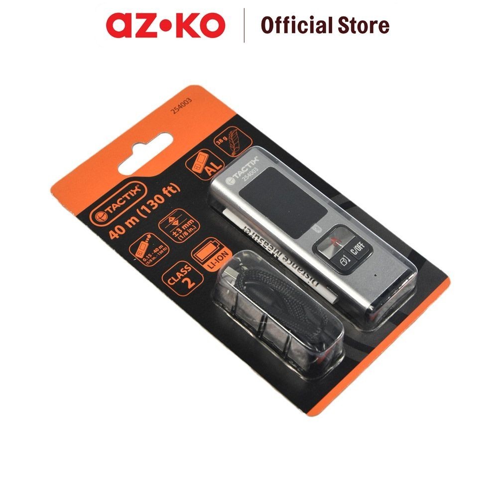AZKO Tactix 40 mtr Meteran Laser Digital - Hitam Alat Pengukur Barang Alat Ukur Bangunan Measuring L