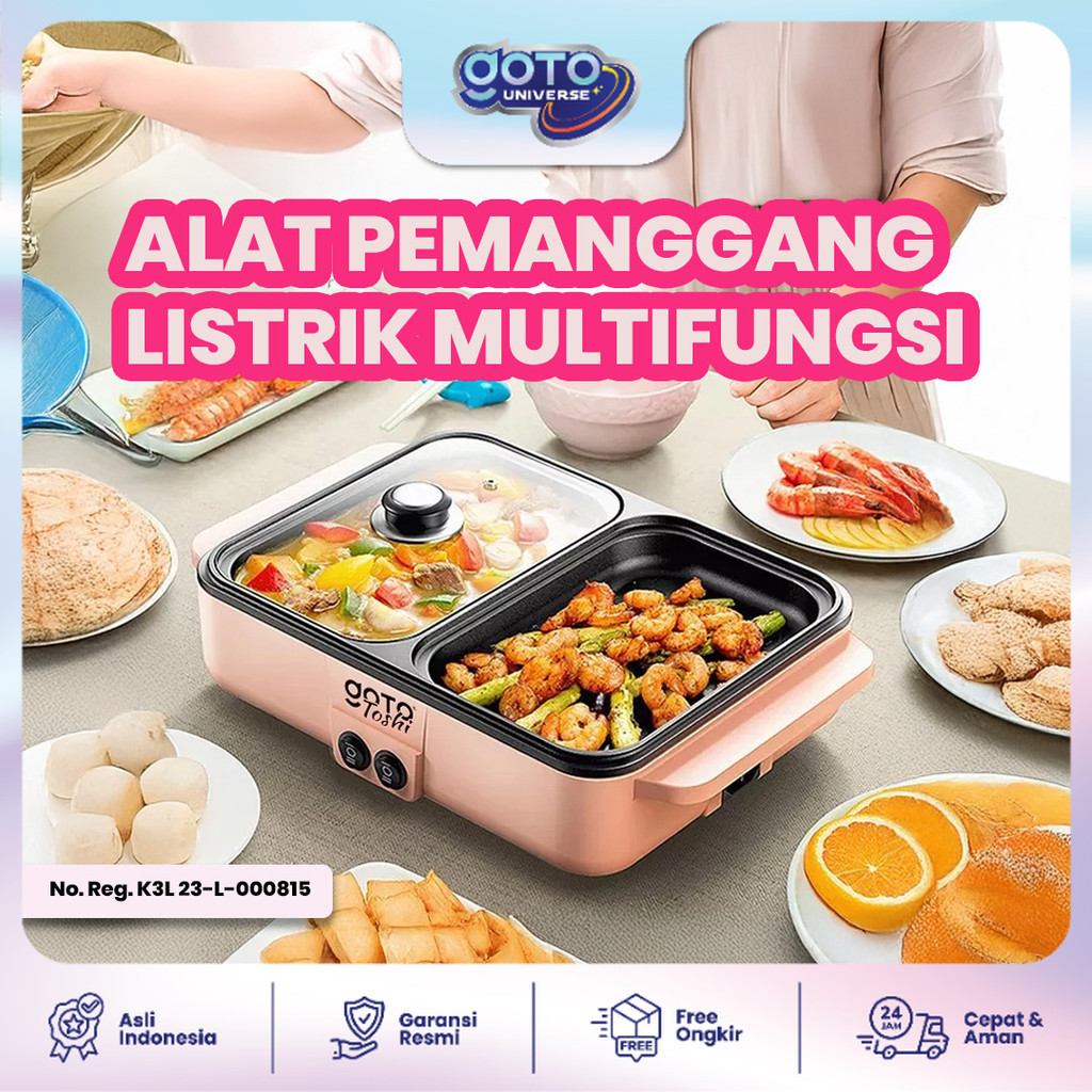 Goto Toshi Minipan Electric Hotpot Alat Panggangan Grill Pan BBQ 2in1
