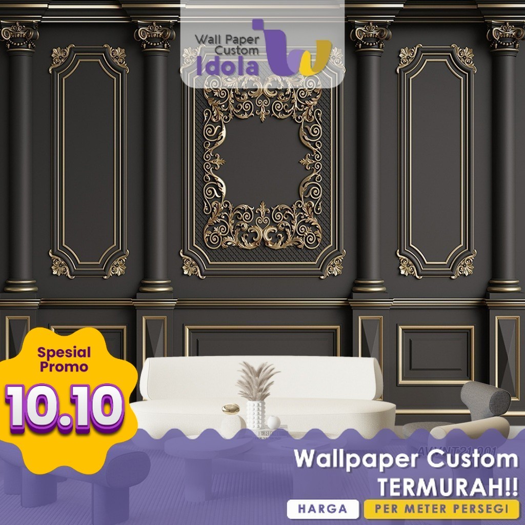 Wall Banner | Wall Banner Ruang Tamu | Wall Banner Motif Abstract 1 | Wall Banner Gambar Moulding Vi