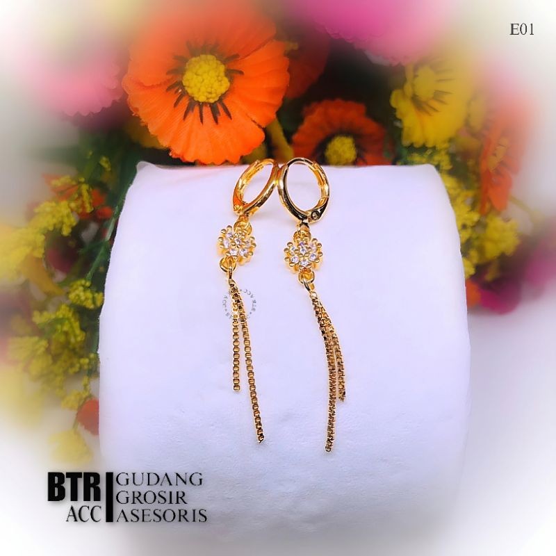 anting  xuping jurai / anting xuping panjang jurai  lapis emas