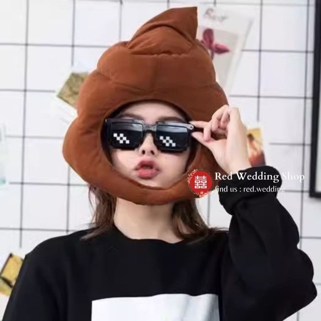 Mainan Unik Topi bentuk SH*T HEAD HAT Permainan Accessoris Funny Cap challenge Lucu Receh Pesta Part