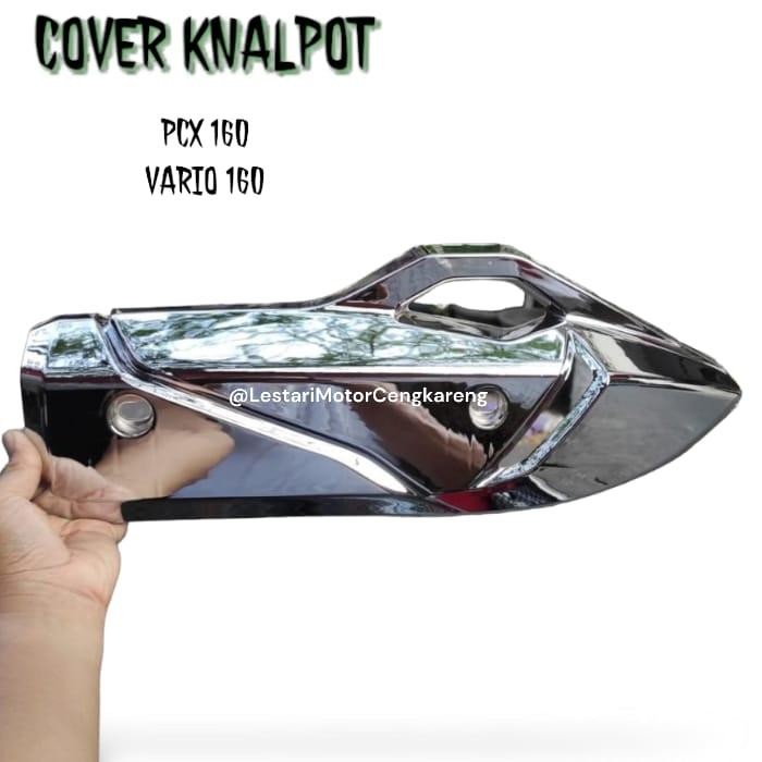 COVER TUTUP KNALPOT VARIO 160 / PCX 160 CHROME