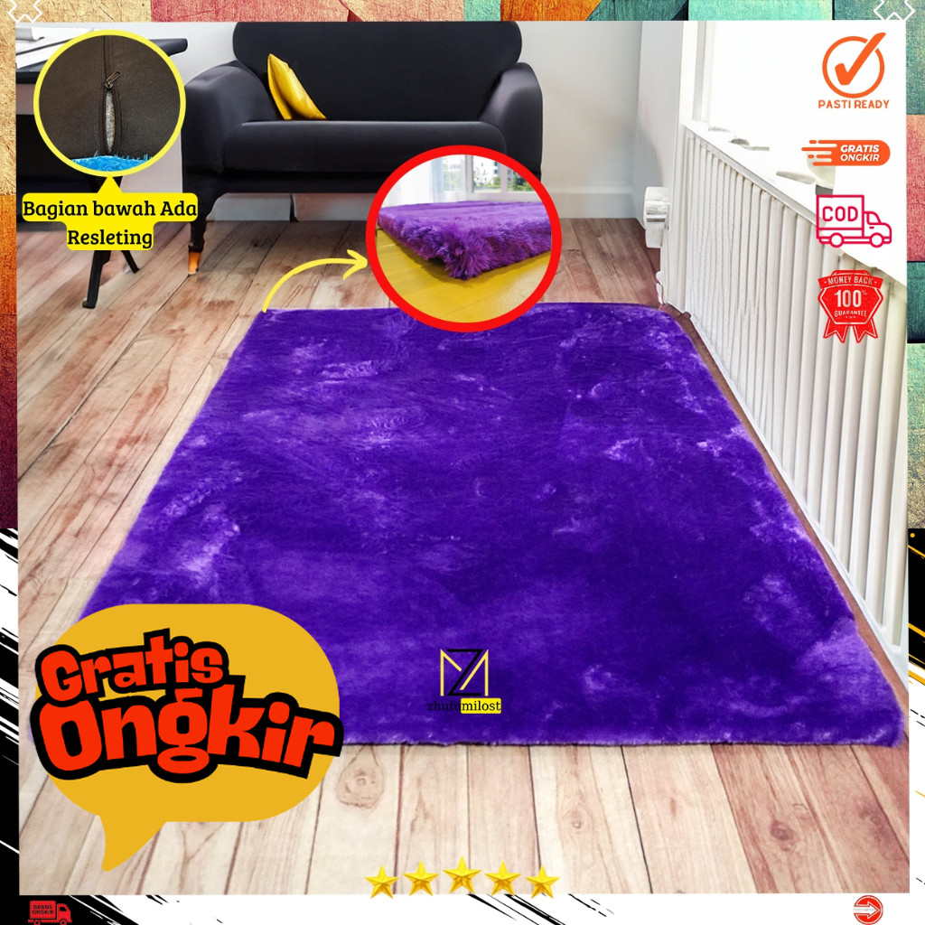 Karpet bulu rasfur UK 160x100X3.5CM