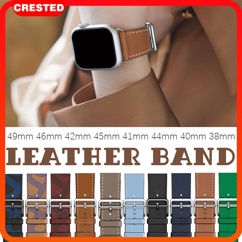 Leather Strap Band for Apple Watch Ultra 3 2/Ultra 49 Series 11 10 9 8 7 SE 3 45mm 41 46 44 40mm 38m