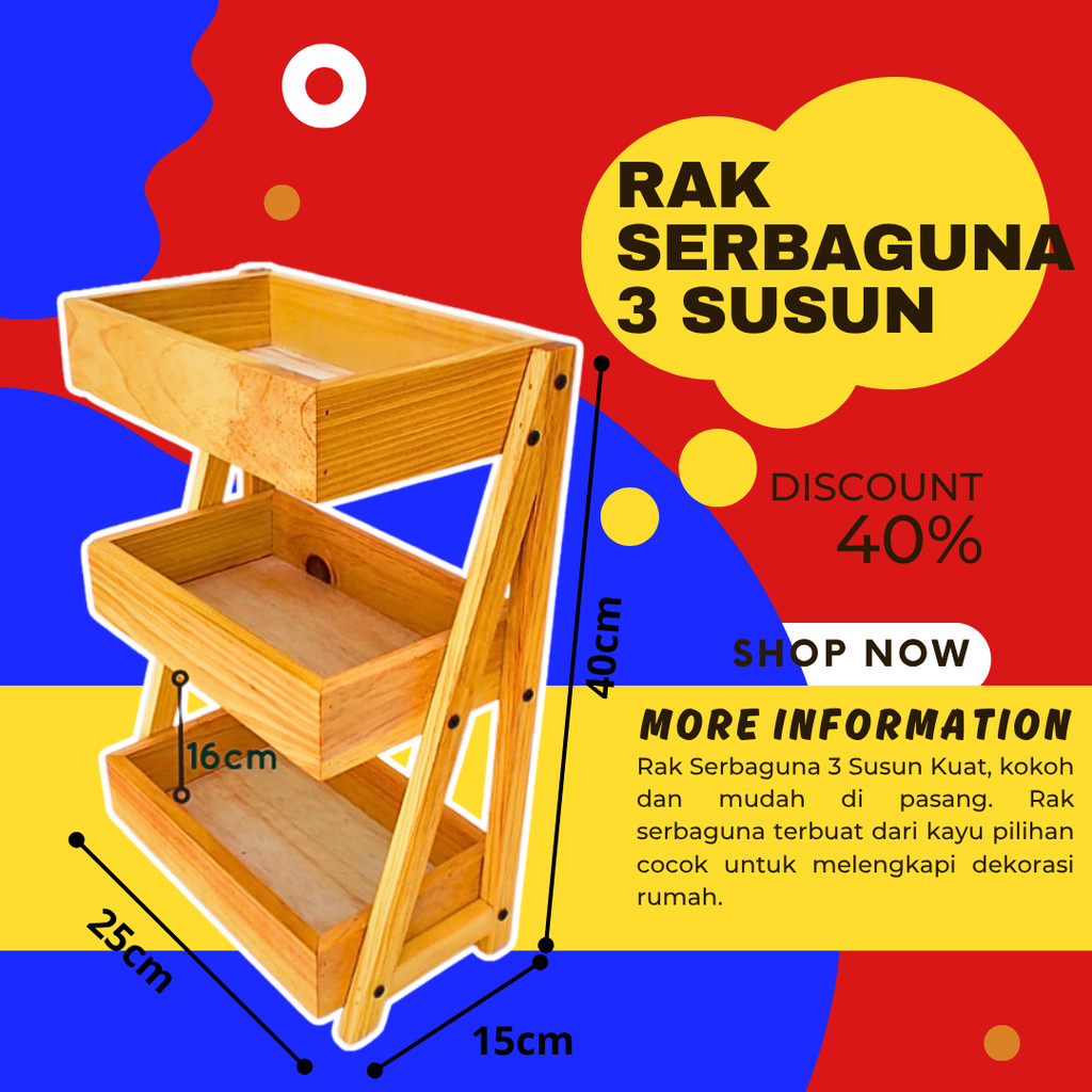 Rak Bawang Susun KAYU JATI Gratis Stiker Tempat Telur Bumbu Dapur Unik Aesthetic Kualitas Premium