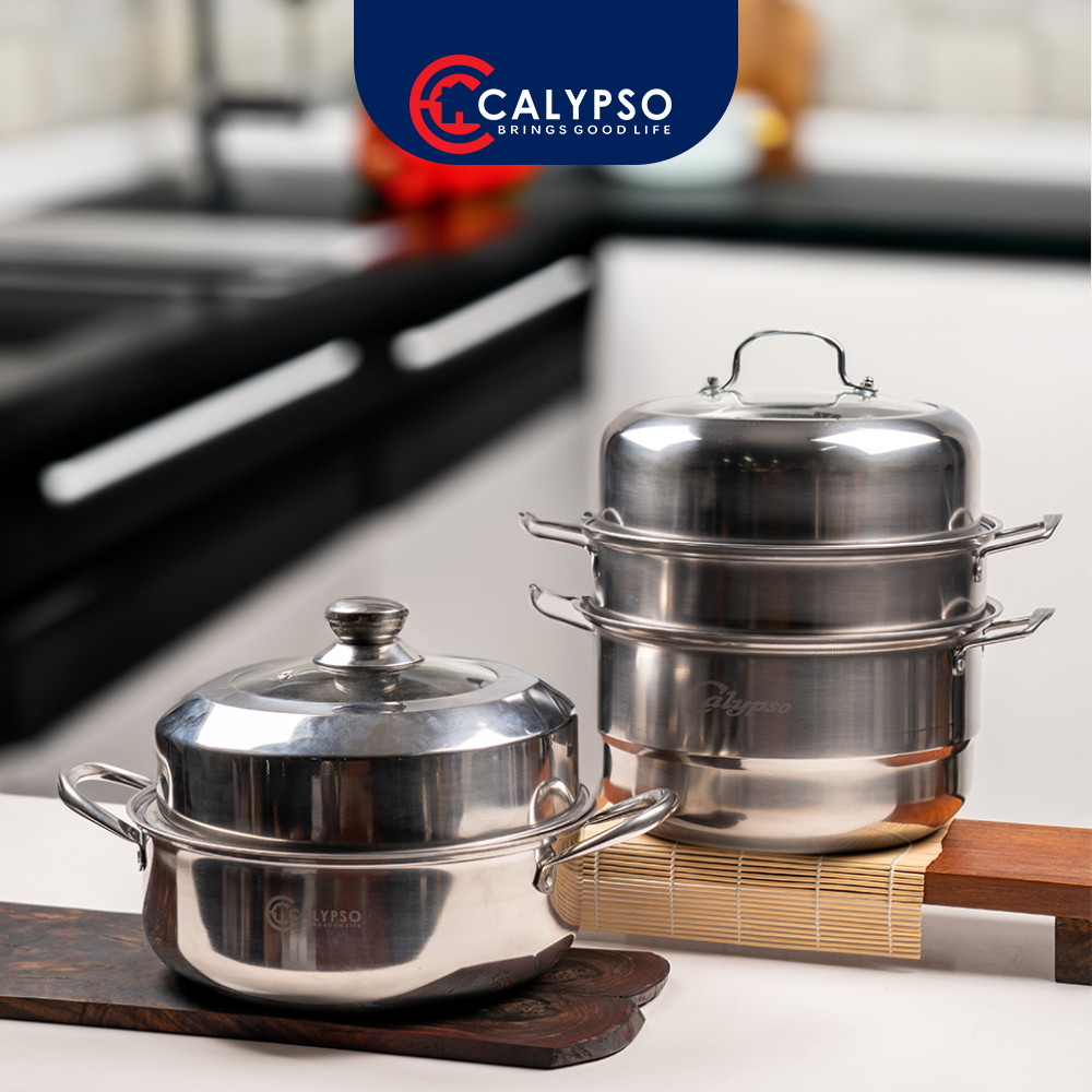 TOKOAKSA Calypso Calypso Panci Steamer Kukus Panci Serbaguna Steamer Pot 28-30cm Stainless Steel