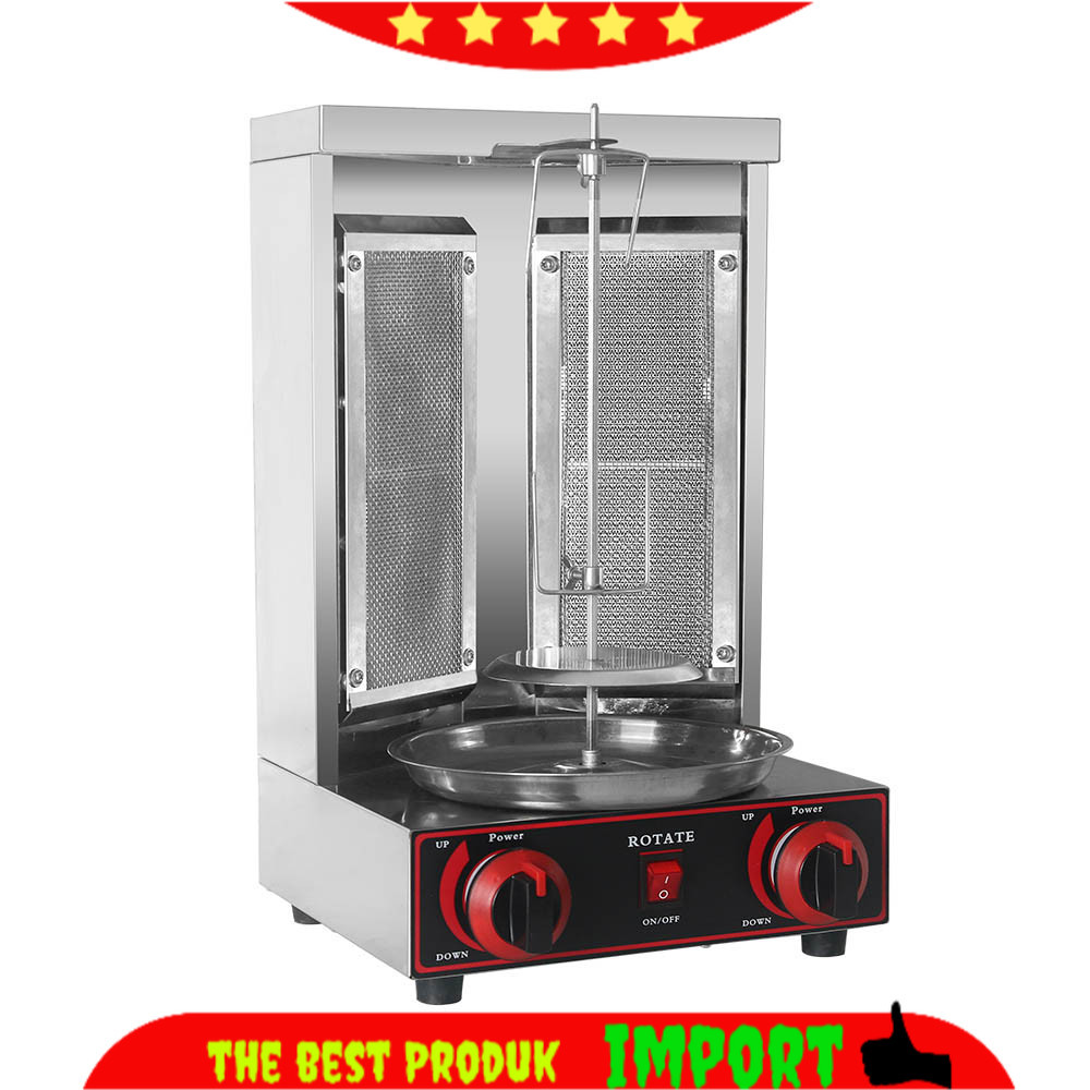 PROMO Vertical Rotating BBQ Kebab Meat LPG Gas Grill Stainless Steel Commercial Shawarma Doner Meat 