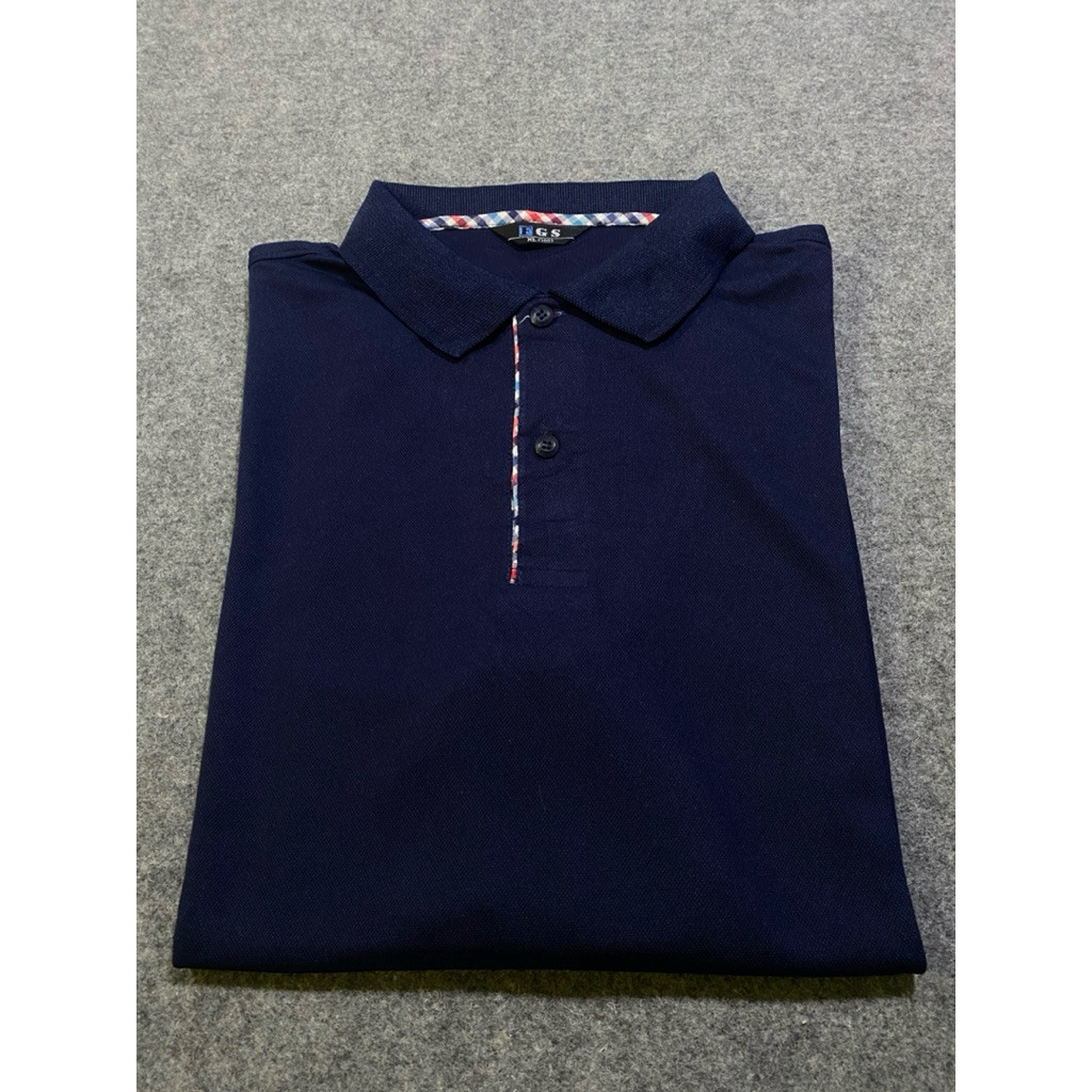 BAJU KAOS KERAH DRYFIT FGS NAVY SIZE L