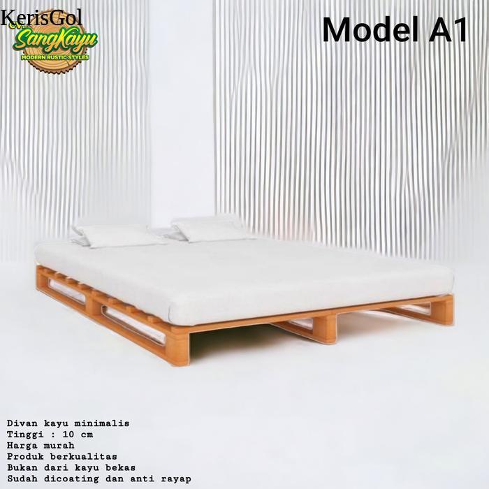 Tempat tidur kayu minimalis dipan divan alas matras kasur spring bed - 90 x 200 cm, Pulau Jawa GL19