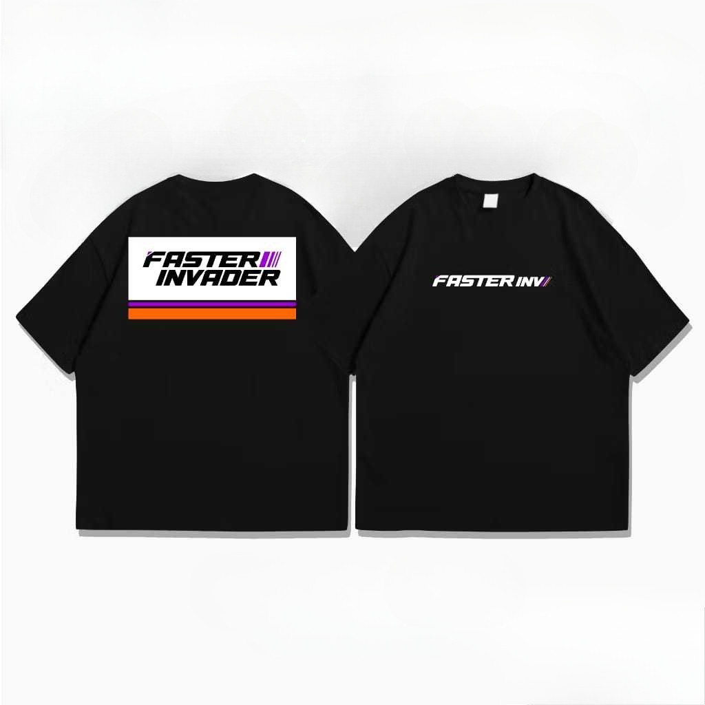 Kaos Sunmori - Kaos Murah - Kaos FASTER INVADER Terbaru Black Original Motip Logo - Kaos club
