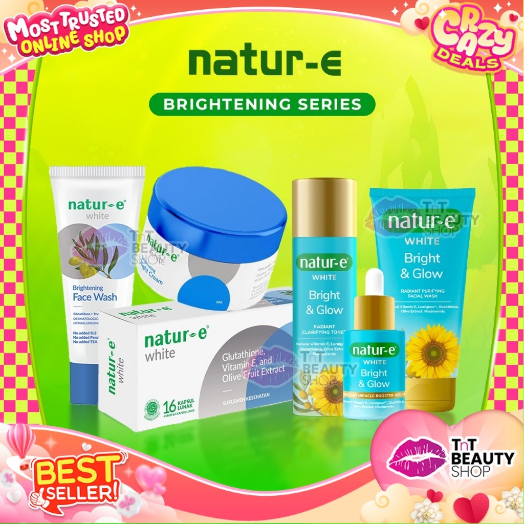 Natur-E White Brightening SERIES Face Wash Serum Day & Night Cream Hand & Body Serum TnT Beauty Shop