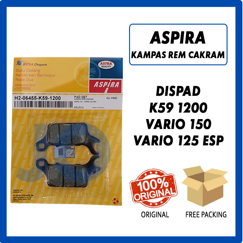 JAGAT Kampas Rem Depan Vario150 Vario 125 ESP Aspira Dispad