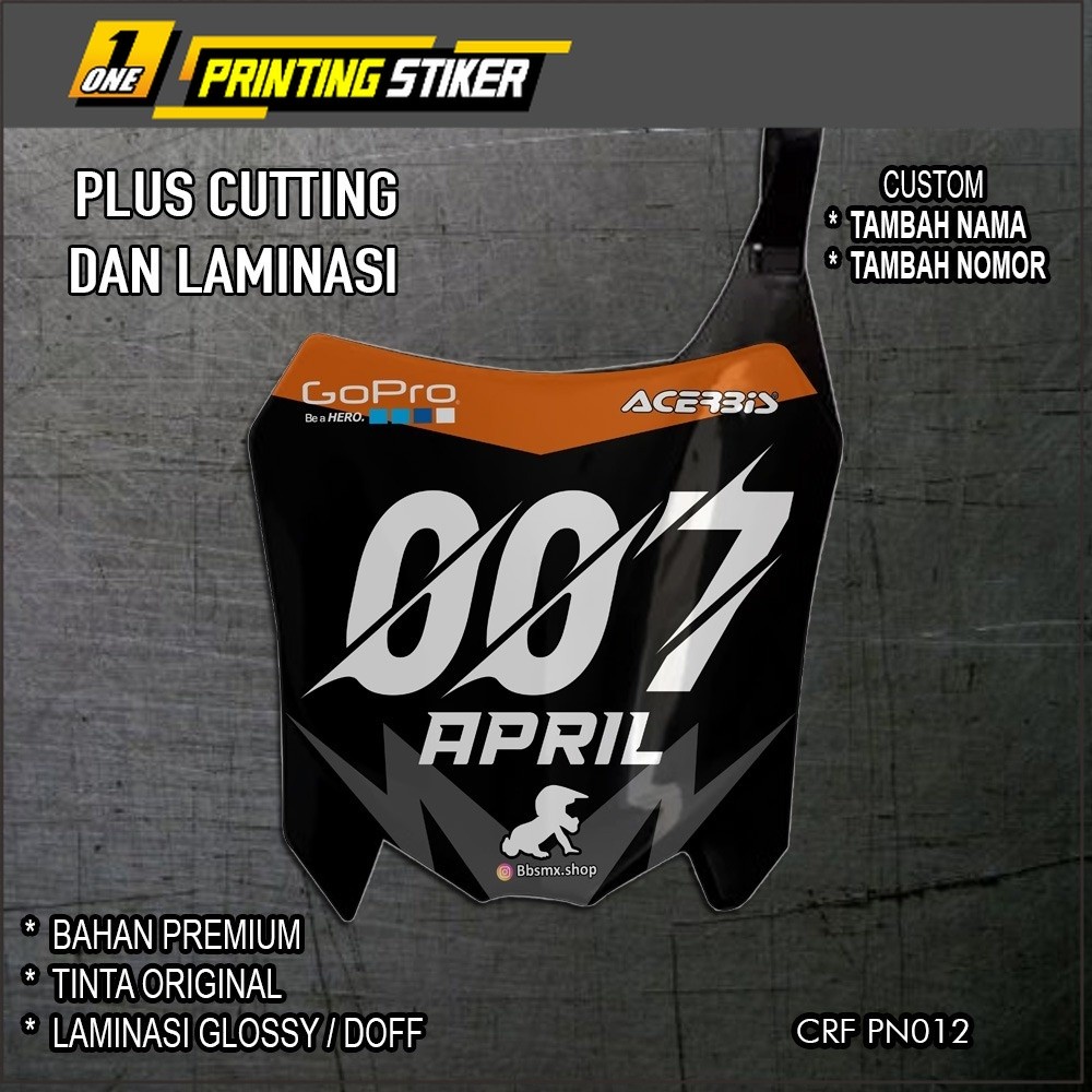 Decal Papan Nomor Crf 250 Decal Papan Nomor Crf 250