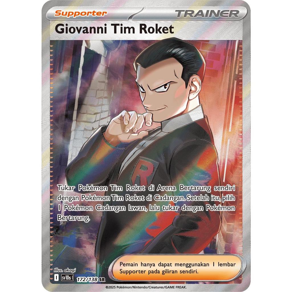 TCG Giovanni Tim Roket 172/138 SR SV10s HOLO KARTU CARD POKEMON INDONESIA