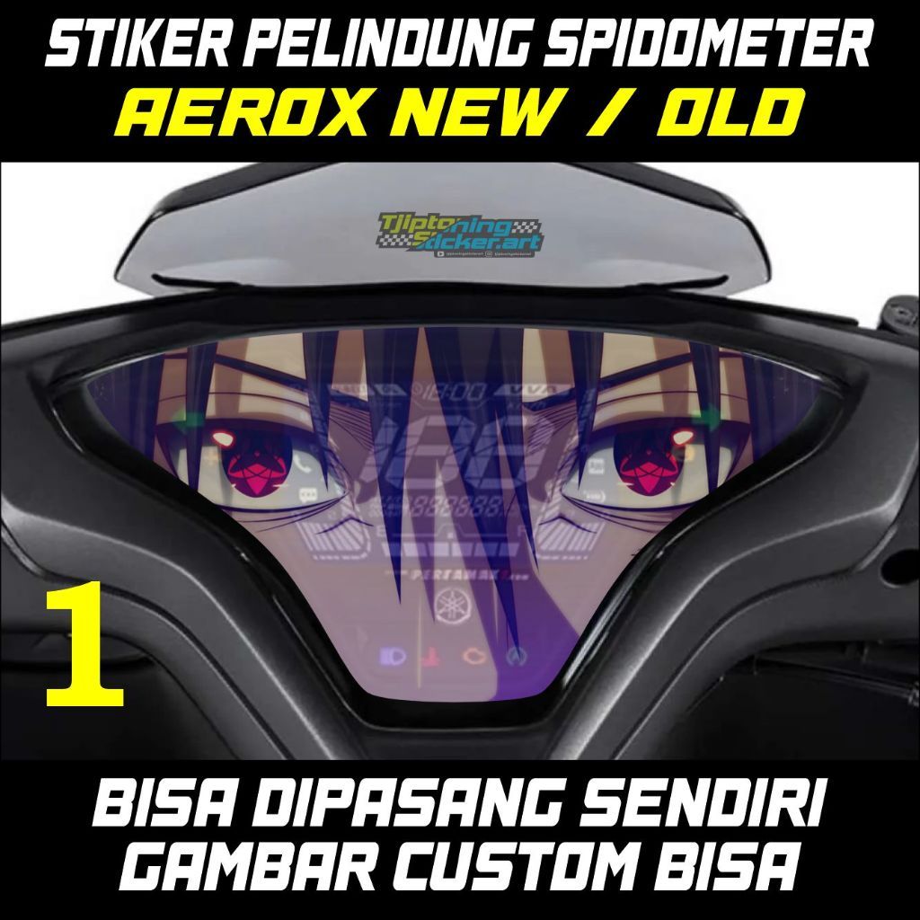 STIKER SPEEDOMETER TRANSPARAN ANIME AEROX 155 NEW -  BEBAS CUSTOM