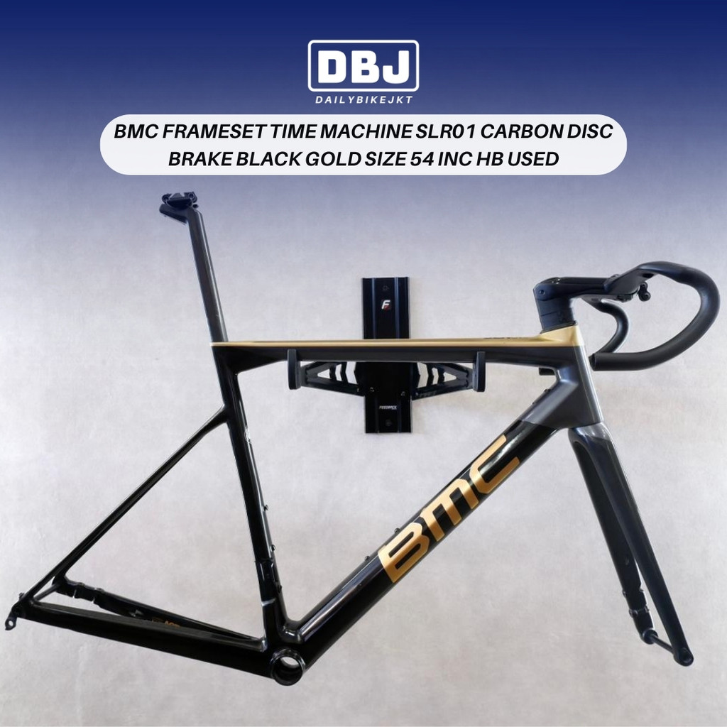 BMC FRAMESET TIME MACHINE SLR01 CARBON DISC BRAKE BLACK GOLD SIZE 54 INC HB USED