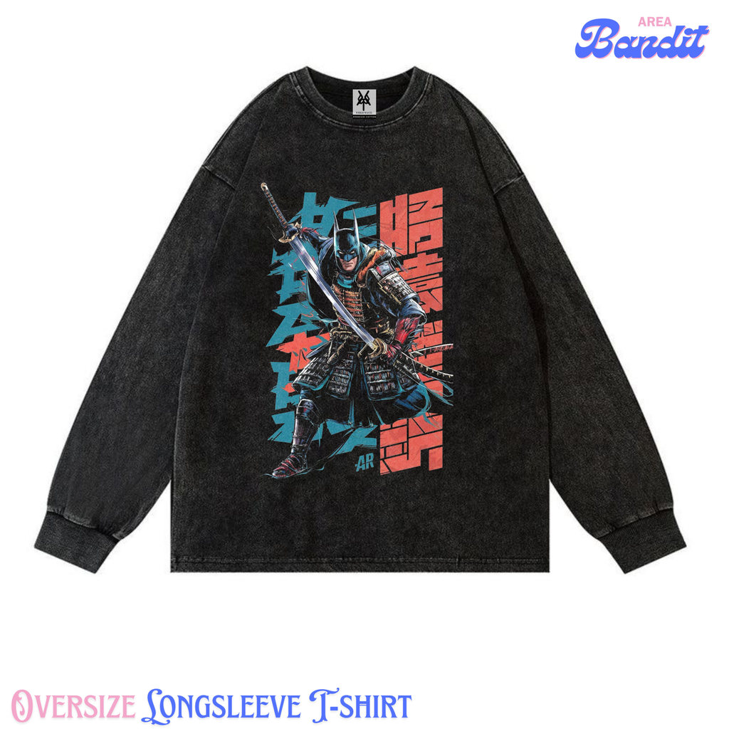Bandit Area "batman samurai" Oversize Longsleeve T-shirt Vintage tee