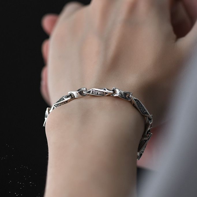 Vintage 925 Gelang Perak Perhiasan Tua Pria dan Wanita